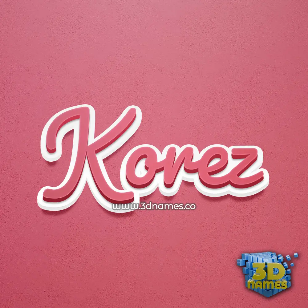 korez in Red Scribble style - 3D name wallpaper