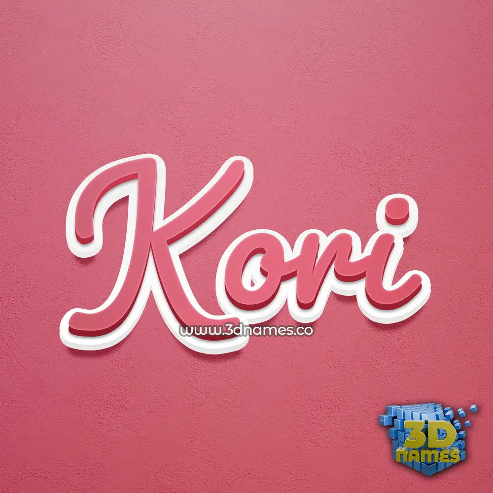 kori in Red Scribble style - 3D name wallpaper