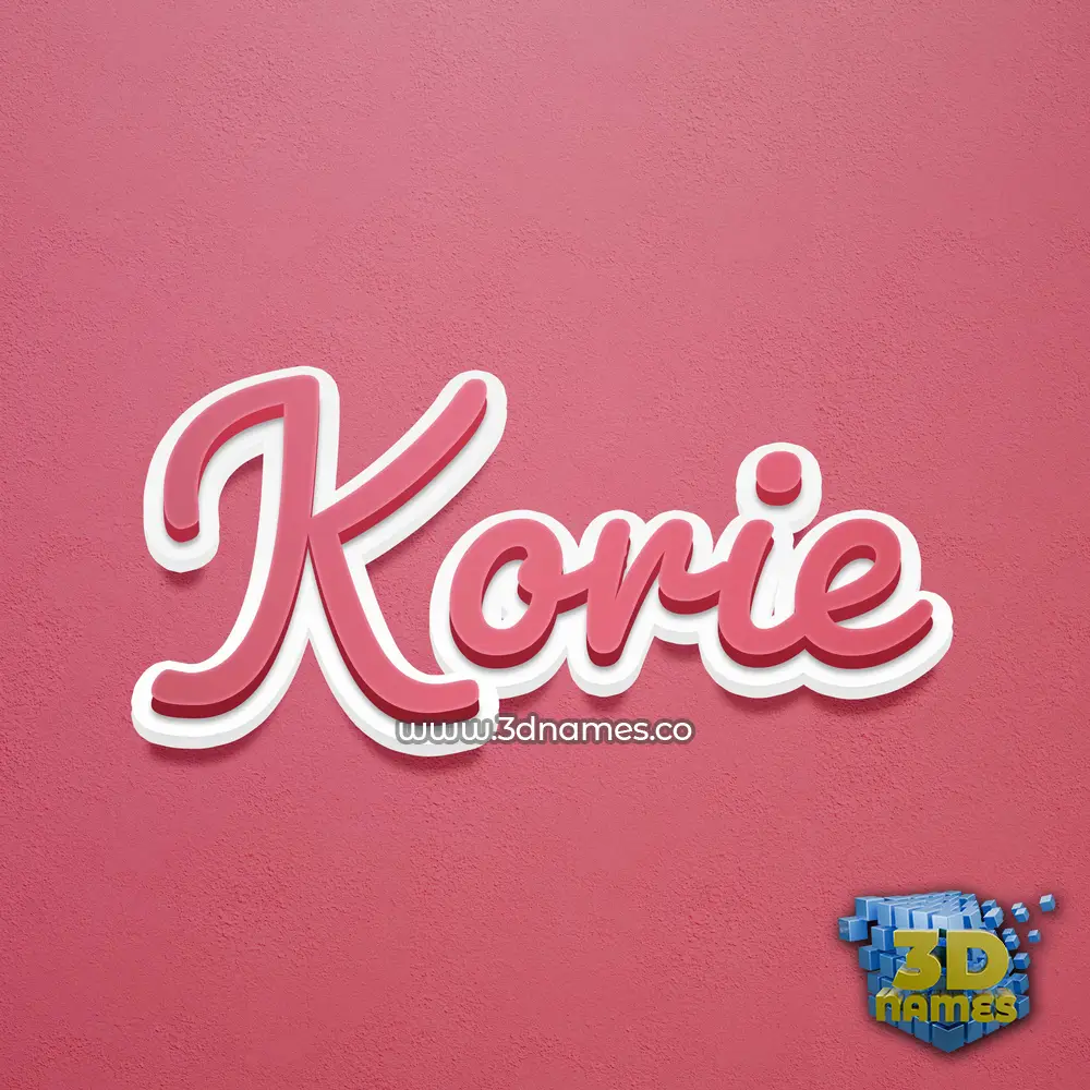 korie in Red Scribble style - 3D name wallpaper