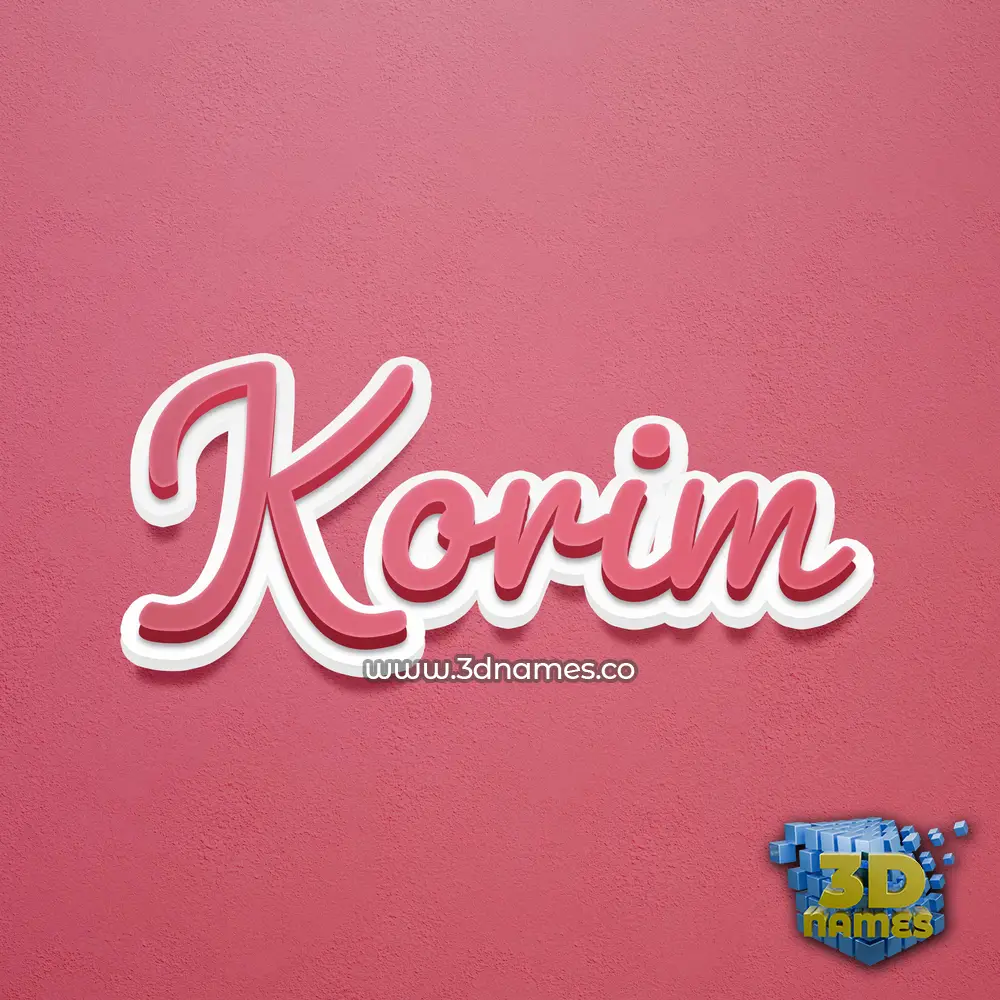korim in Red Scribble style - 3D name wallpaper