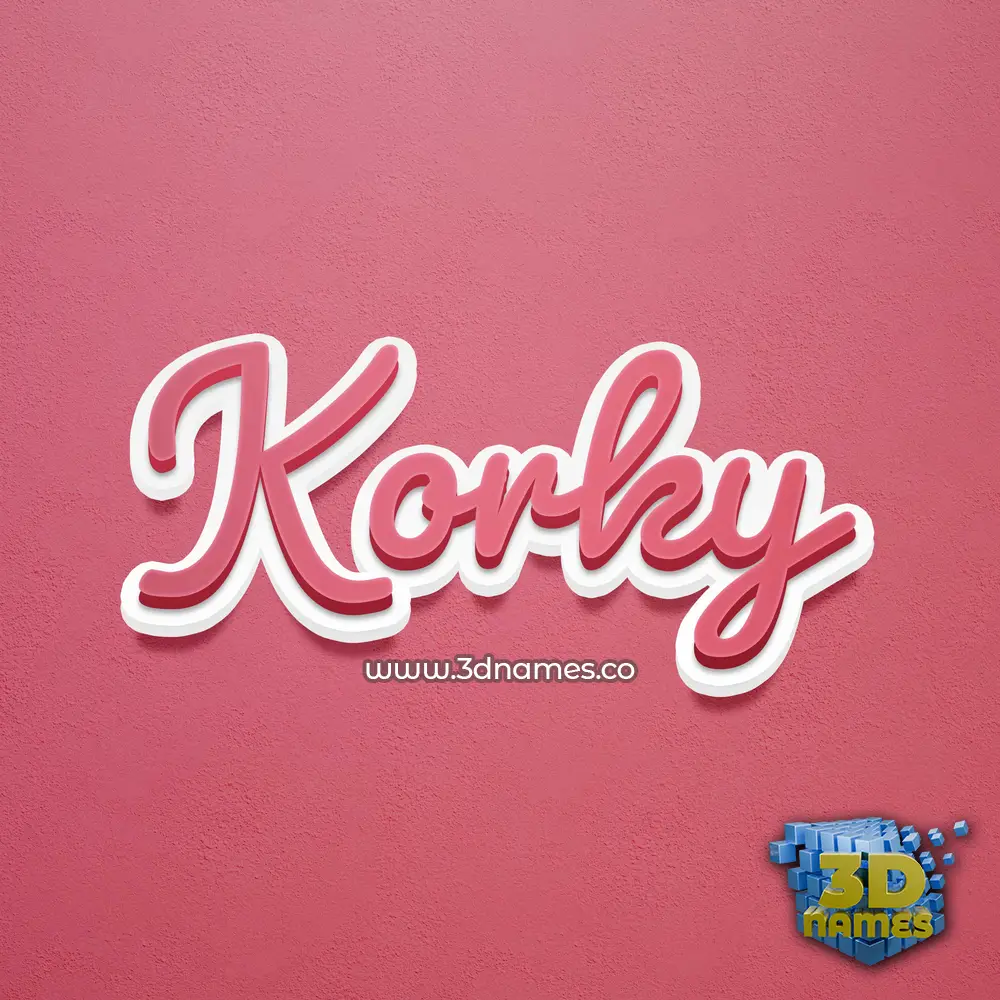 korky in Red Scribble style - 3D name wallpaper
