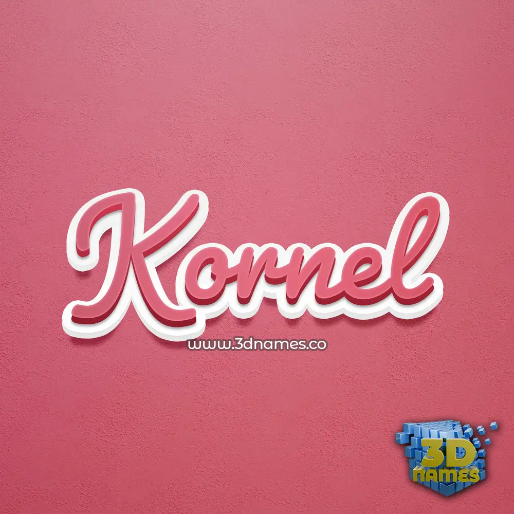 kornel in Red Scribble style - 3D name wallpaper