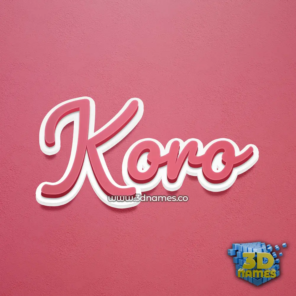 koro in Red Scribble style - 3D name wallpaper