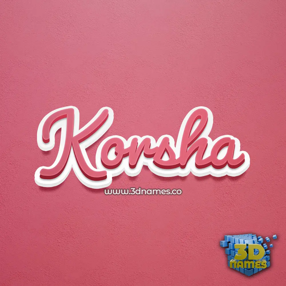 korsha in Red Scribble style - 3D name wallpaper