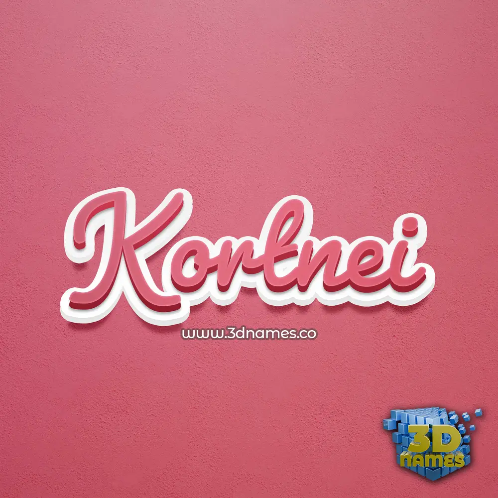 kortnei in Red Scribble style - 3D name wallpaper