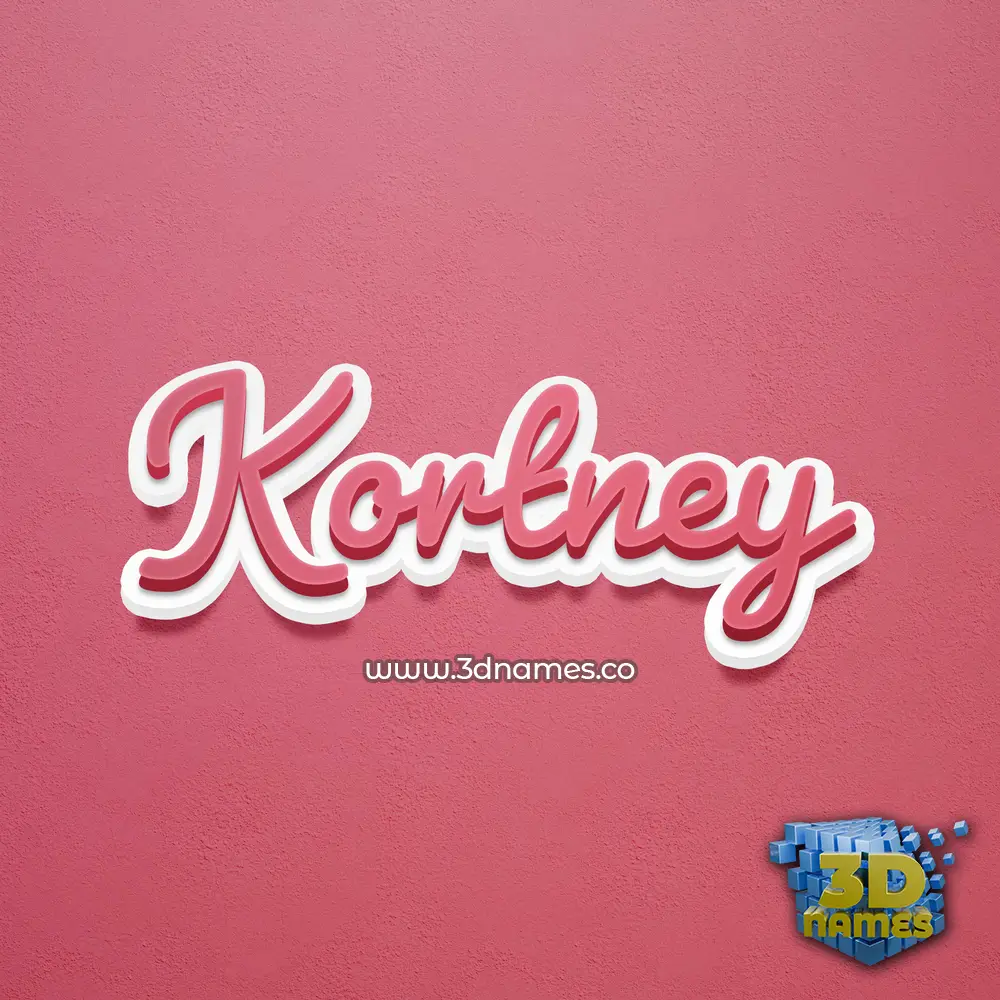 kortney in Red Scribble style - 3D name wallpaper