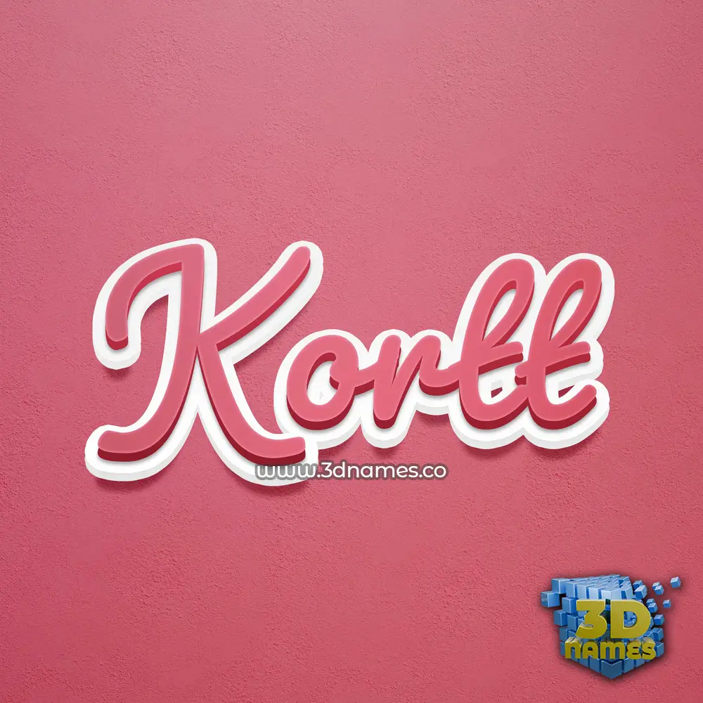 kortt in Red Scribble style - 3D name wallpaper