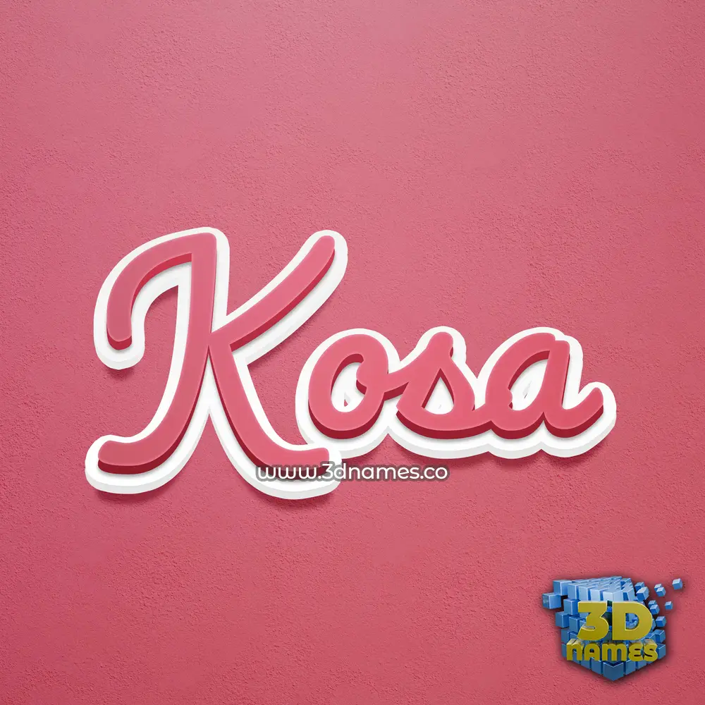 kosa in Red Scribble style - 3D name wallpaper