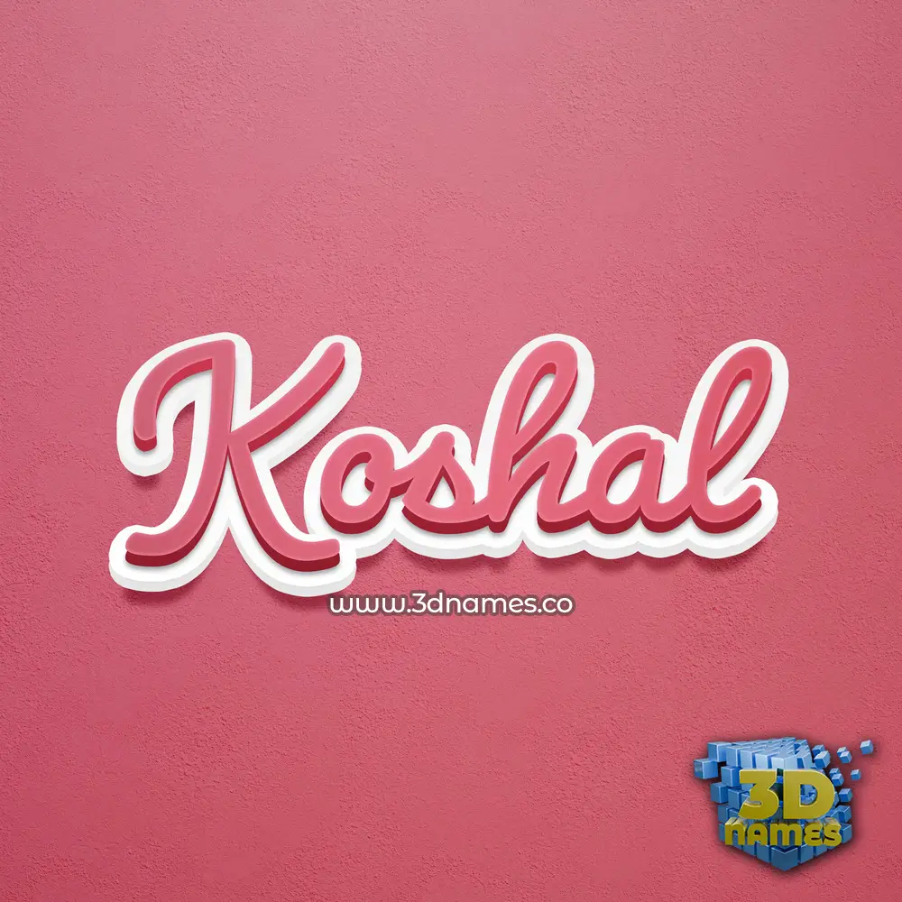koshal in Red Scribble style - 3D name wallpaper