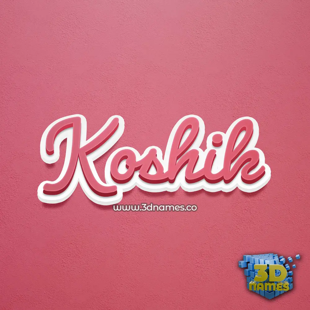 koshik in Red Scribble style - 3D name wallpaper