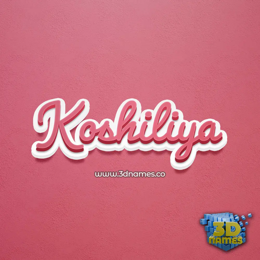koshiliya in Red Scribble style - 3D name wallpaper