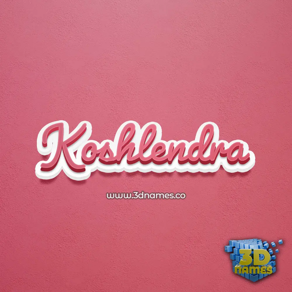 koshlendra in Red Scribble style - 3D name wallpaper
