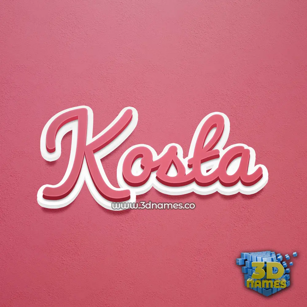 kosta in Red Scribble style - 3D name wallpaper