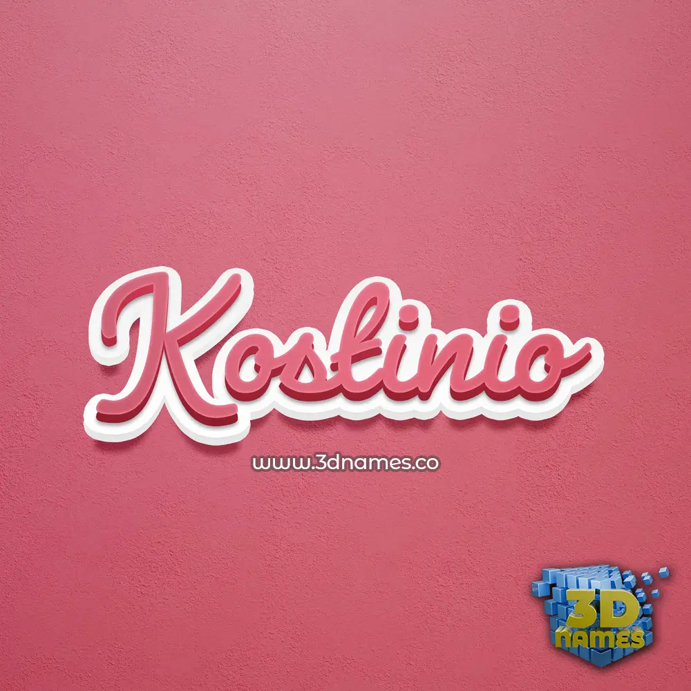 kostinio in Red Scribble style - 3D name wallpaper