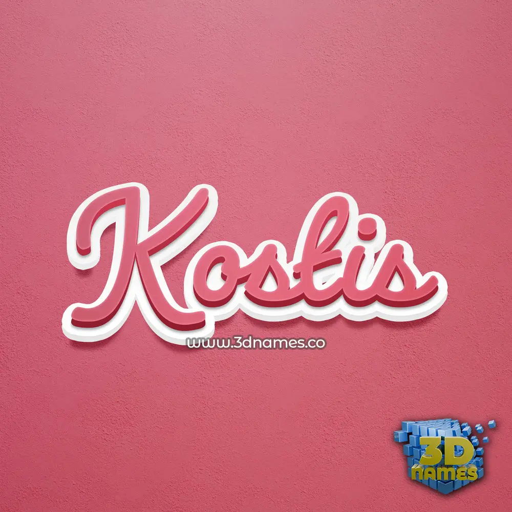 kostis in Red Scribble style - 3D name wallpaper