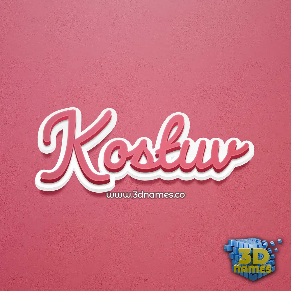 kostuv in Red Scribble style - 3D name wallpaper