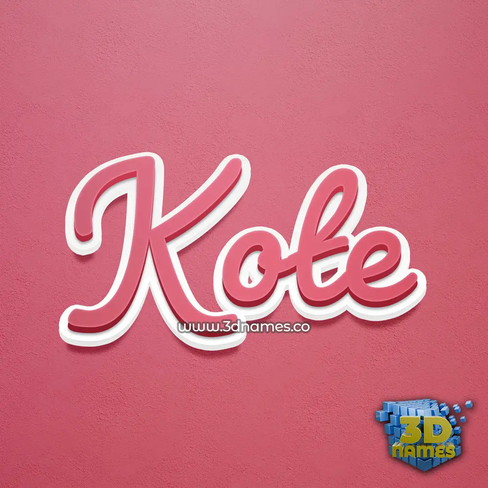 kote in Red Scribble style - 3D name wallpaper
