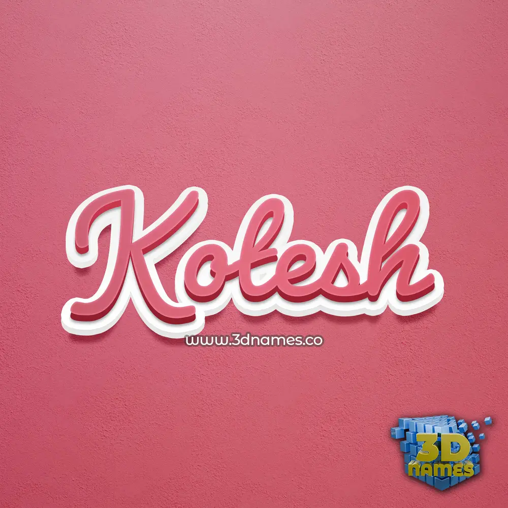 kotesh in Red Scribble style - 3D name wallpaper