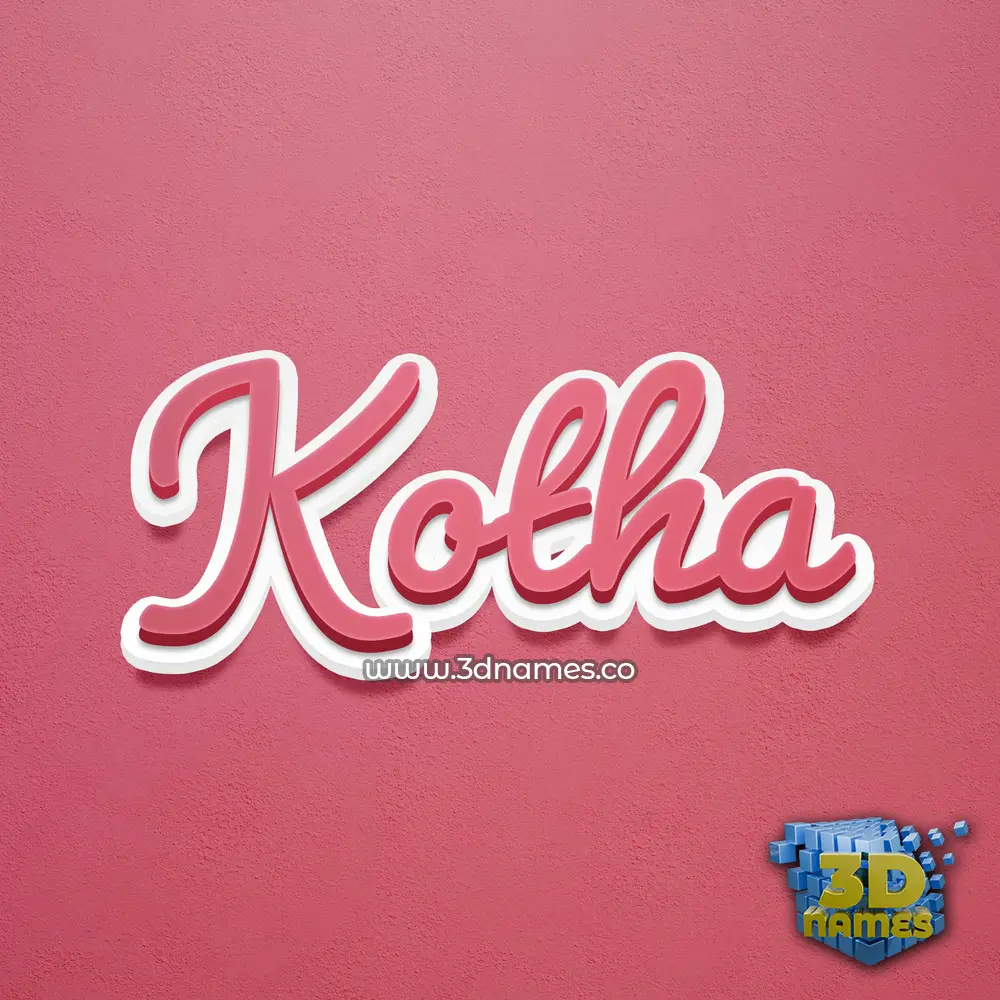 kotha in Red Scribble style - 3D name wallpaper