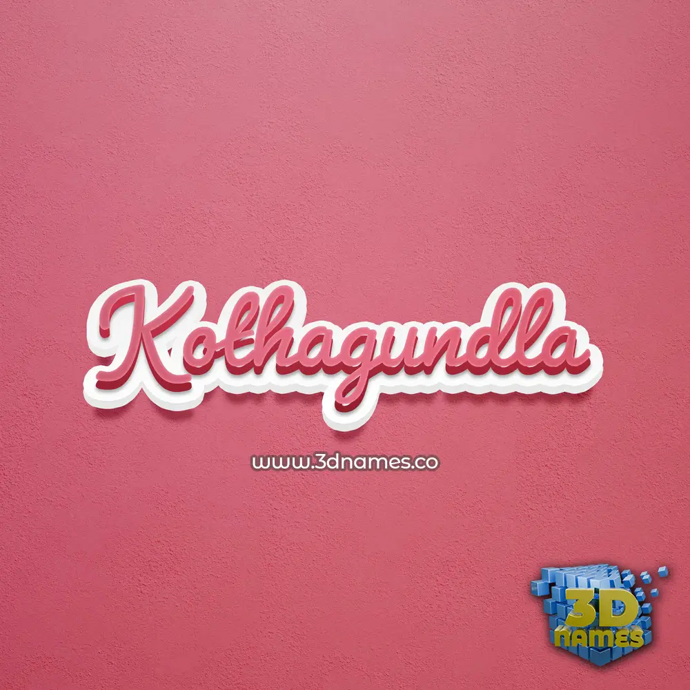 kothagundla in Red Scribble style - 3D name wallpaper