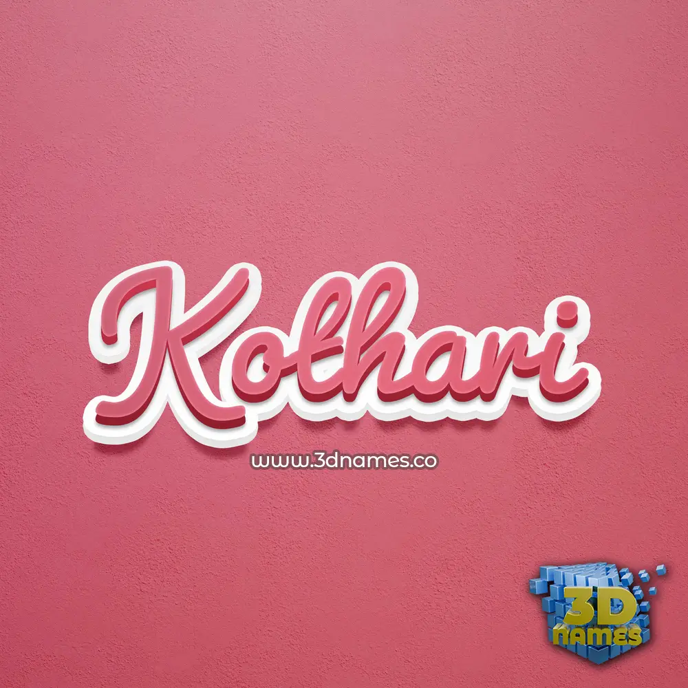 kothari in Red Scribble style - 3D name wallpaper