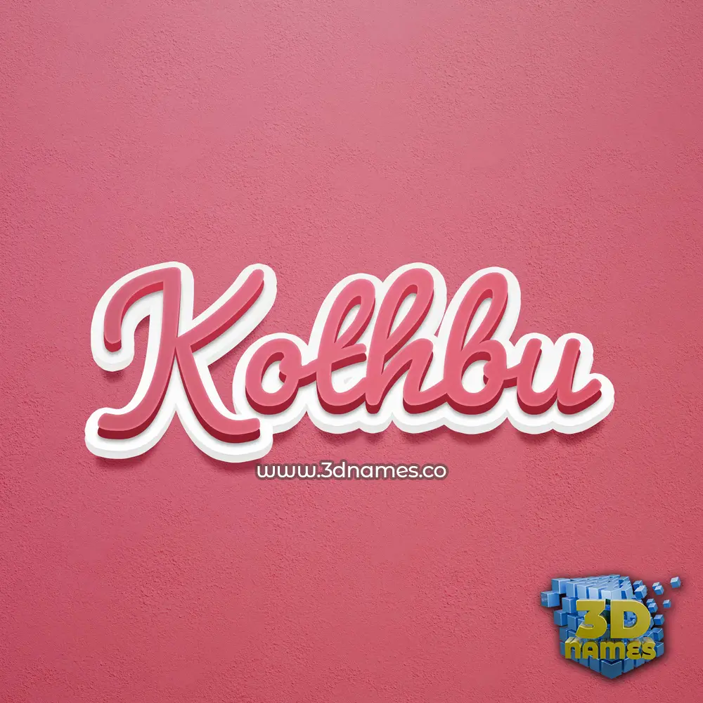 kothbu in Red Scribble style - 3D name wallpaper