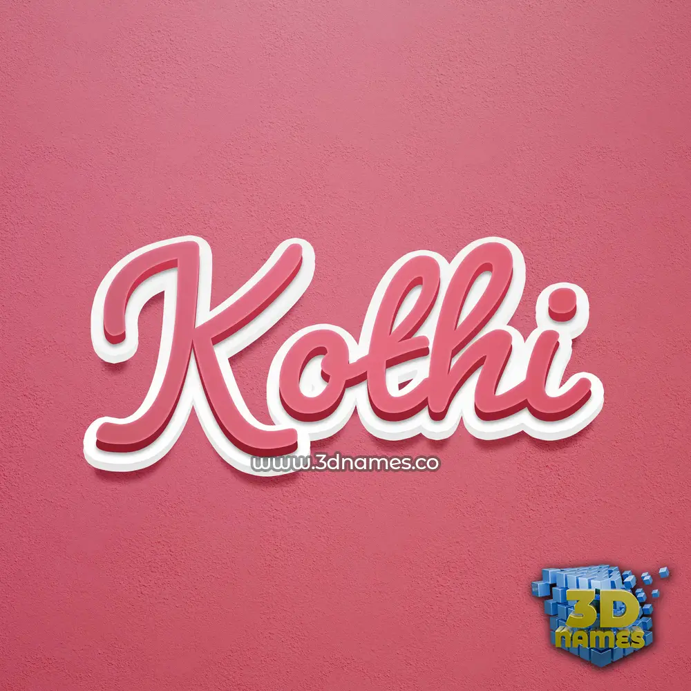 kothi in Red Scribble style - 3D name wallpaper