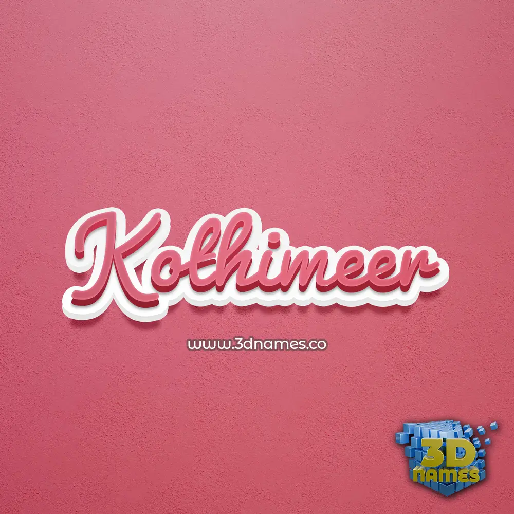 kothimeer in Red Scribble style - 3D name wallpaper