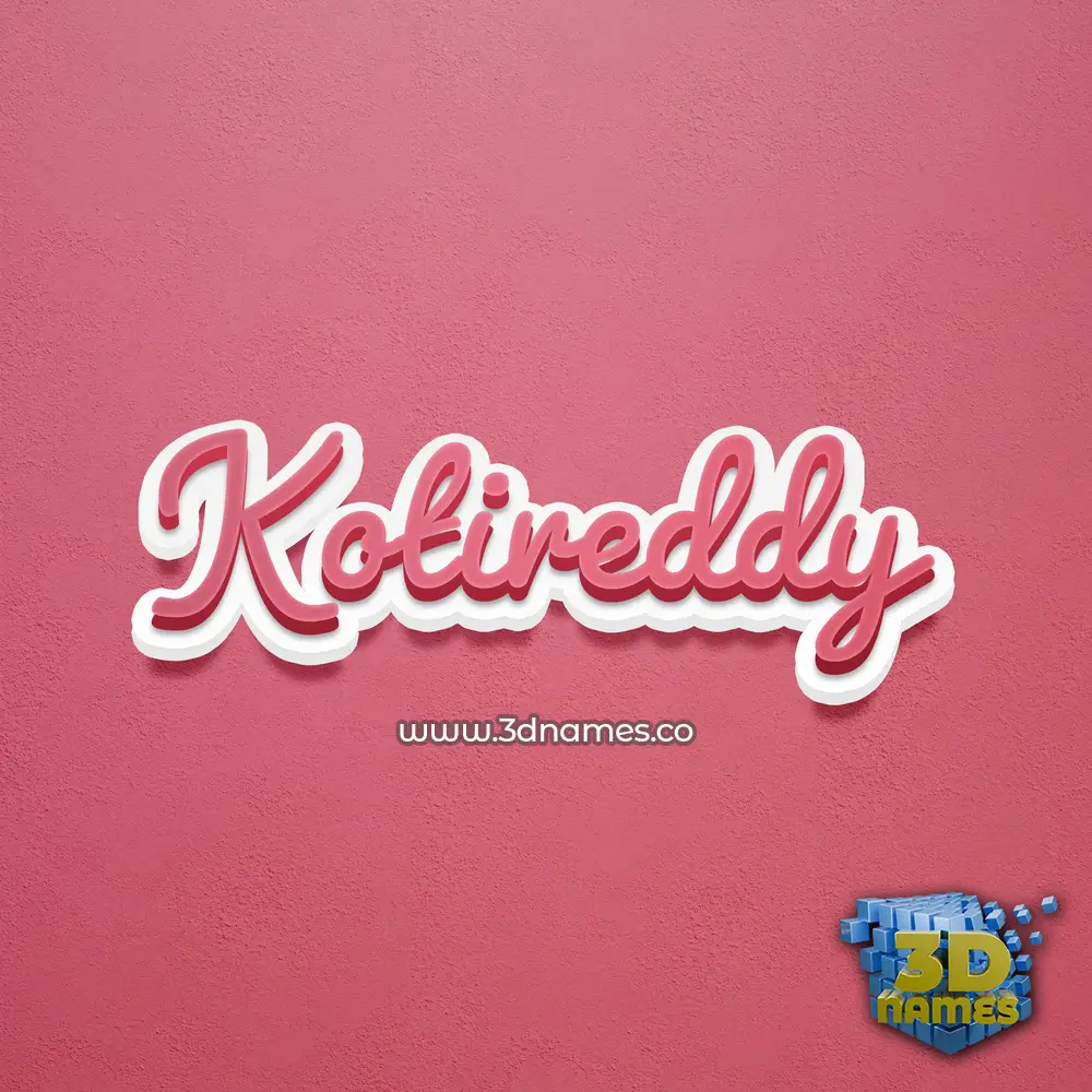 kotireddy in Red Scribble style - 3D name wallpaper