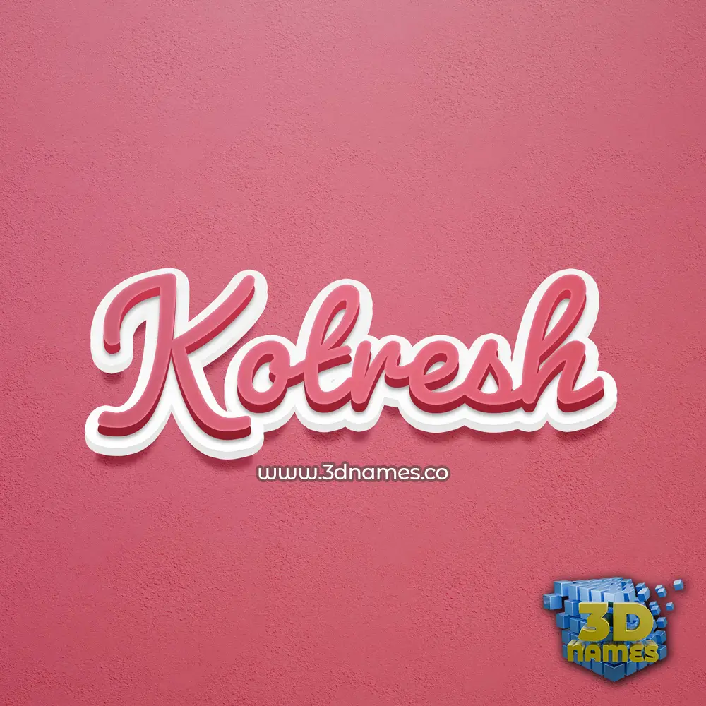 kotresh in Red Scribble style - 3D name wallpaper