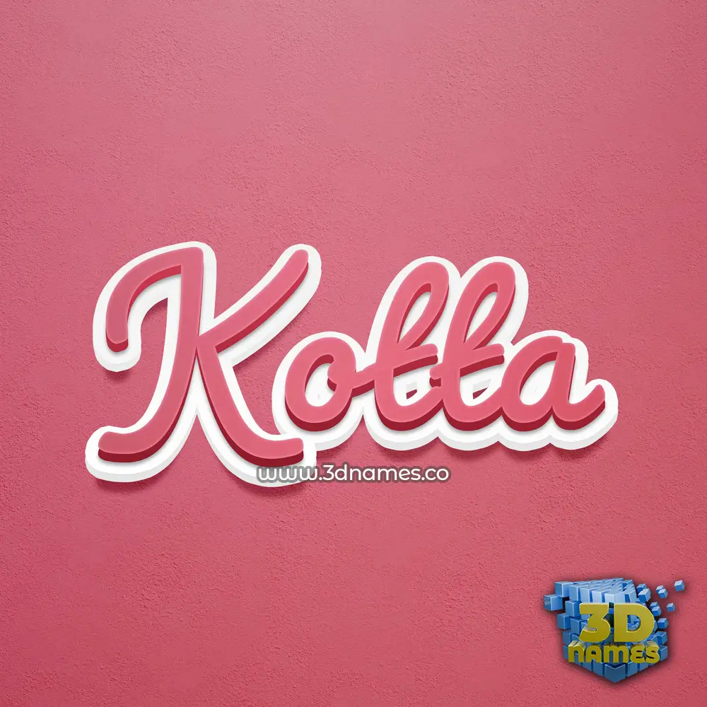 kotta in Red Scribble style - 3D name wallpaper