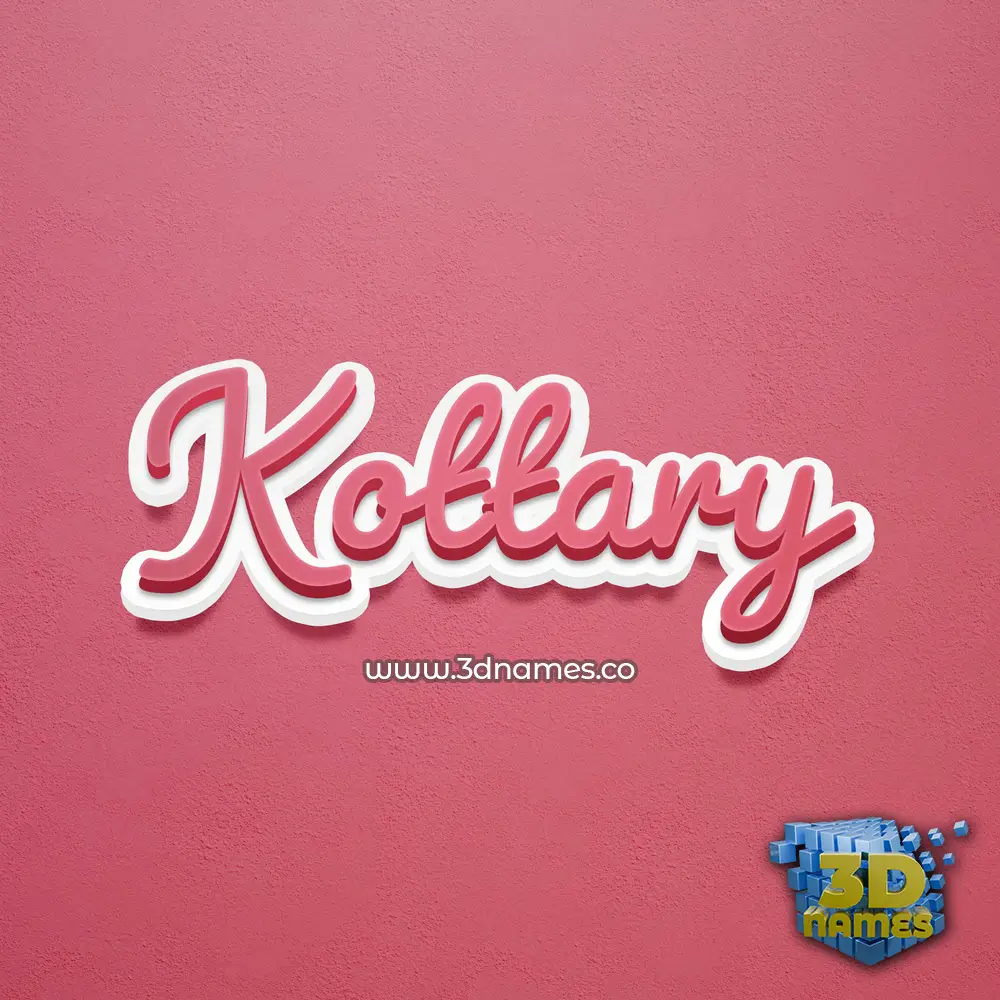 kottary in Red Scribble style - 3D name wallpaper