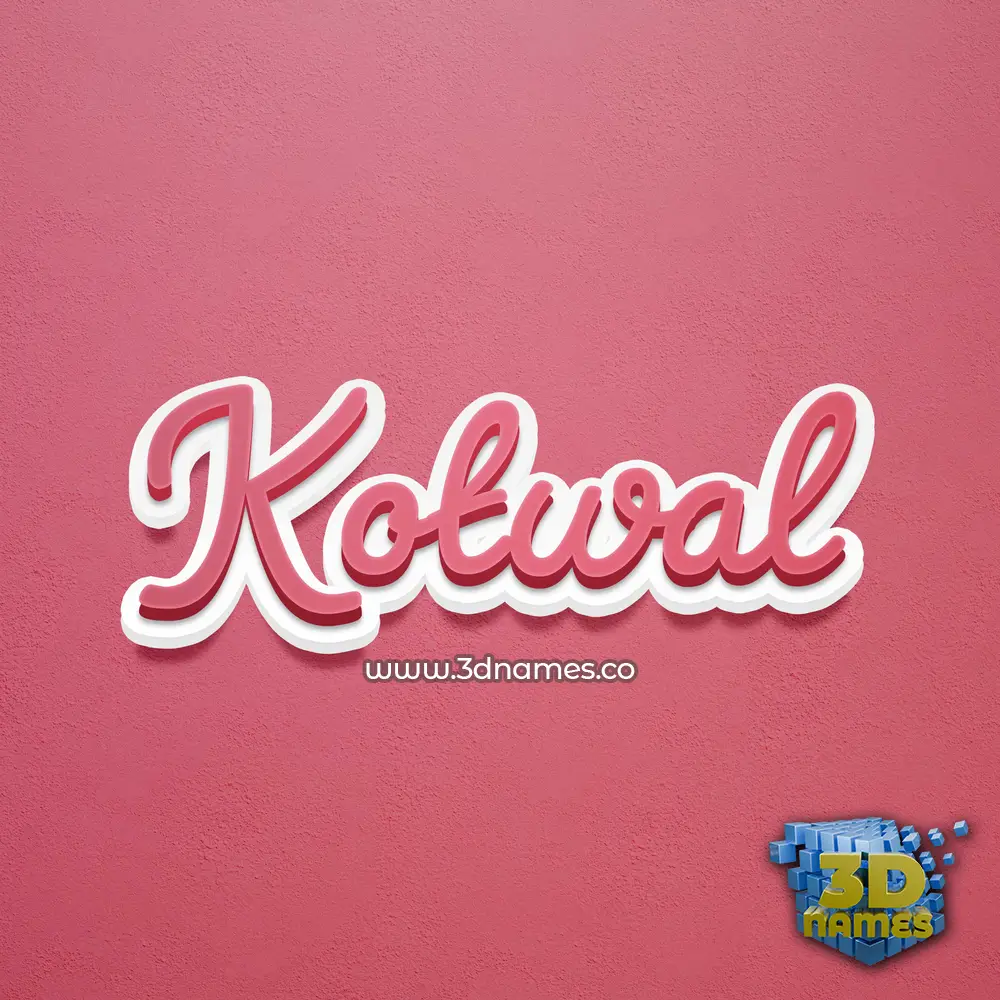 kotwal in Red Scribble style - 3D name wallpaper