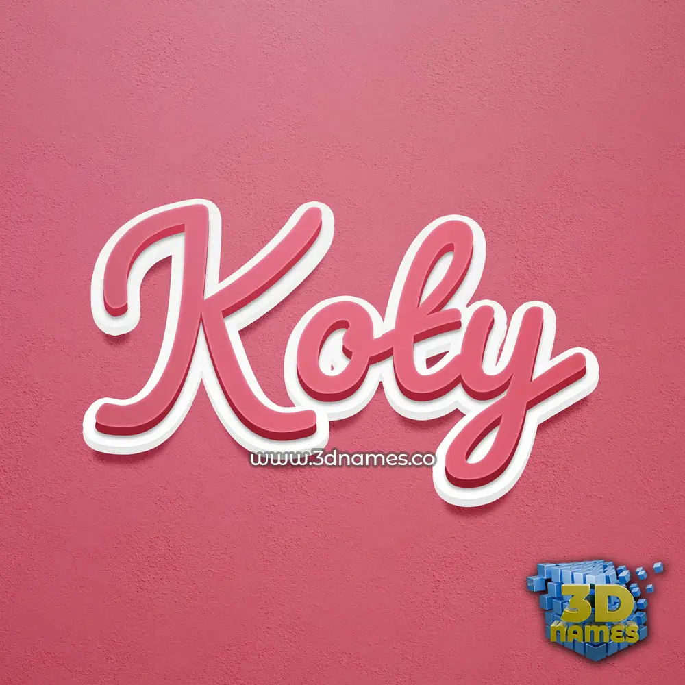 koty in Red Scribble style - 3D name wallpaper