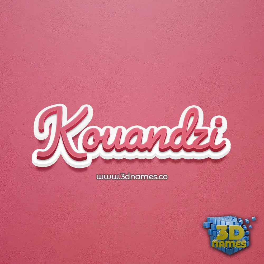 kouandzi in Red Scribble style - 3D name wallpaper