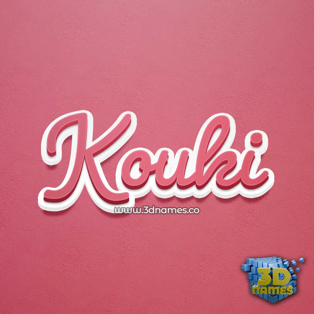 kouki in Red Scribble style - 3D name wallpaper