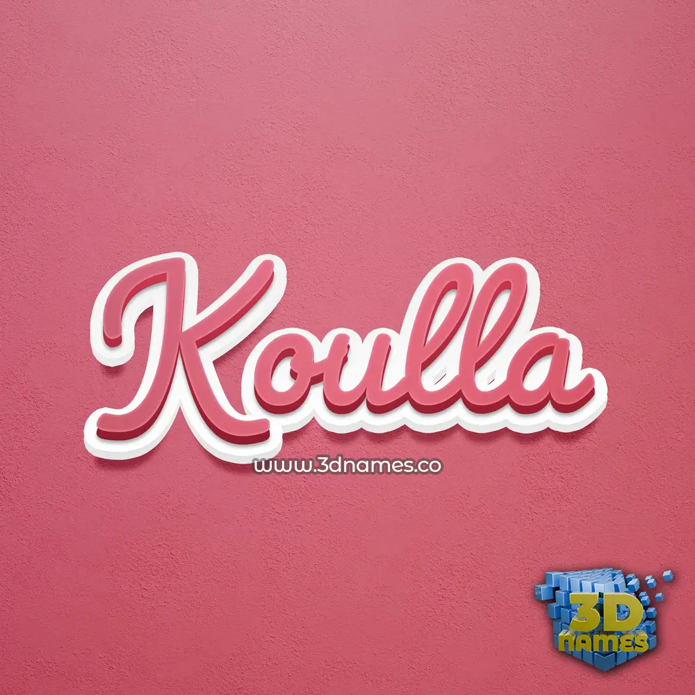 koulla in Red Scribble style - 3D name wallpaper