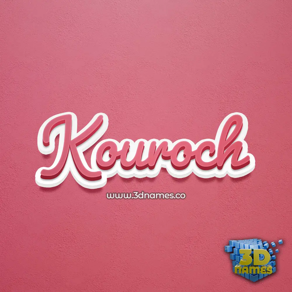 kouroch in Red Scribble style - 3D name wallpaper