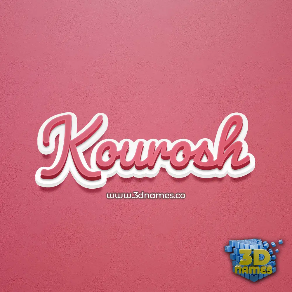 kourosh in Red Scribble style - 3D name wallpaper