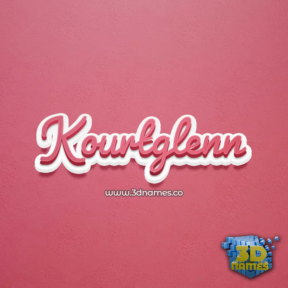 kourtglenn in Red Scribble style - 3D name wallpaper