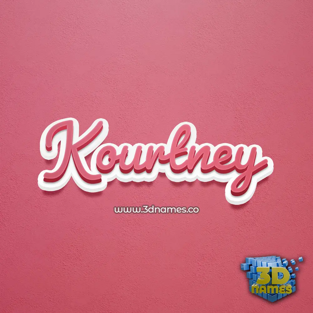 kourtney in Red Scribble style - 3D name wallpaper