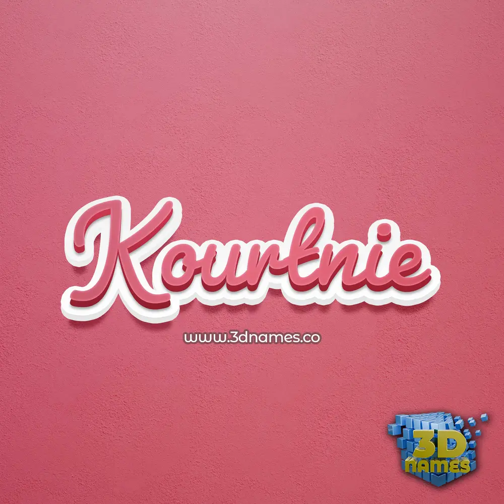 kourtnie in Red Scribble style - 3D name wallpaper