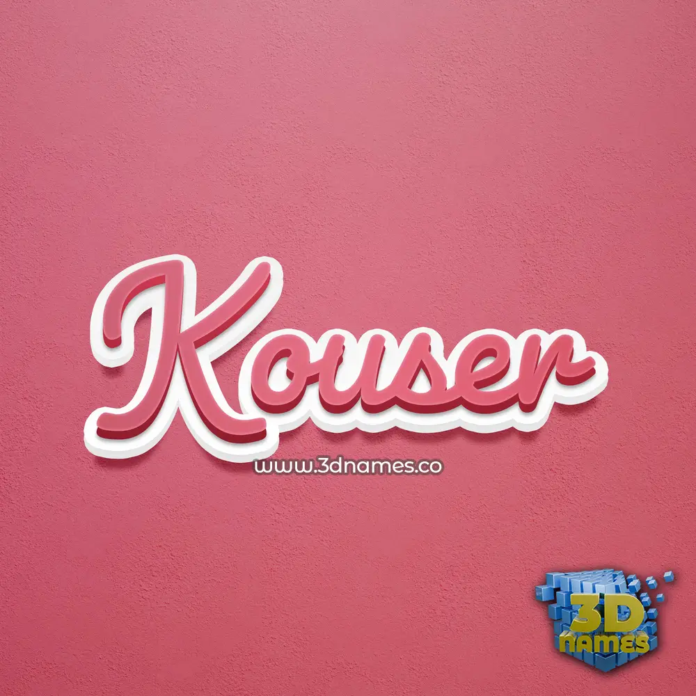 kouser in Red Scribble style - 3D name wallpaper