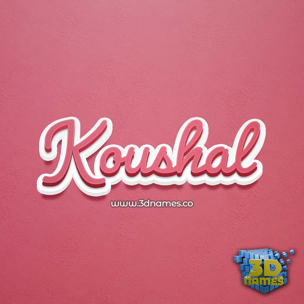 koushal in Red Scribble style - 3D name wallpaper