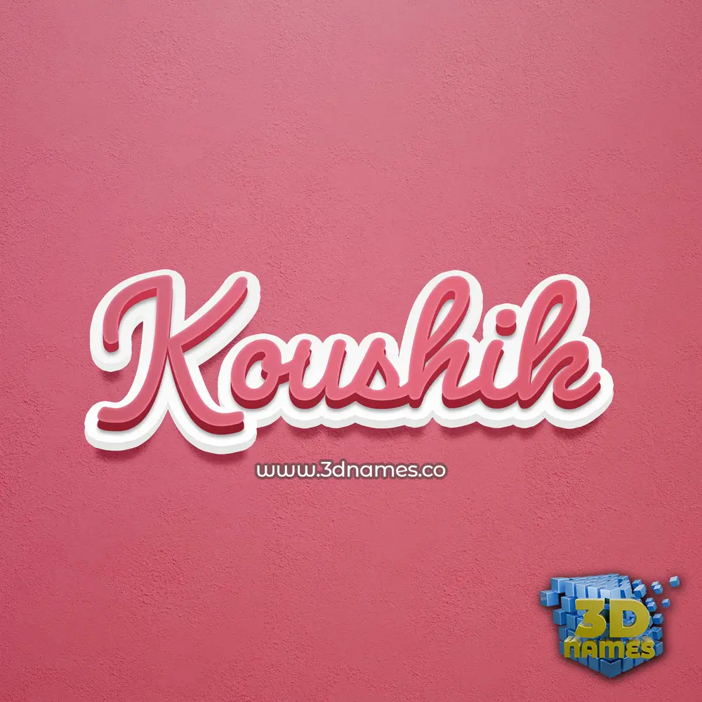 koushik in Red Scribble style - 3D name wallpaper