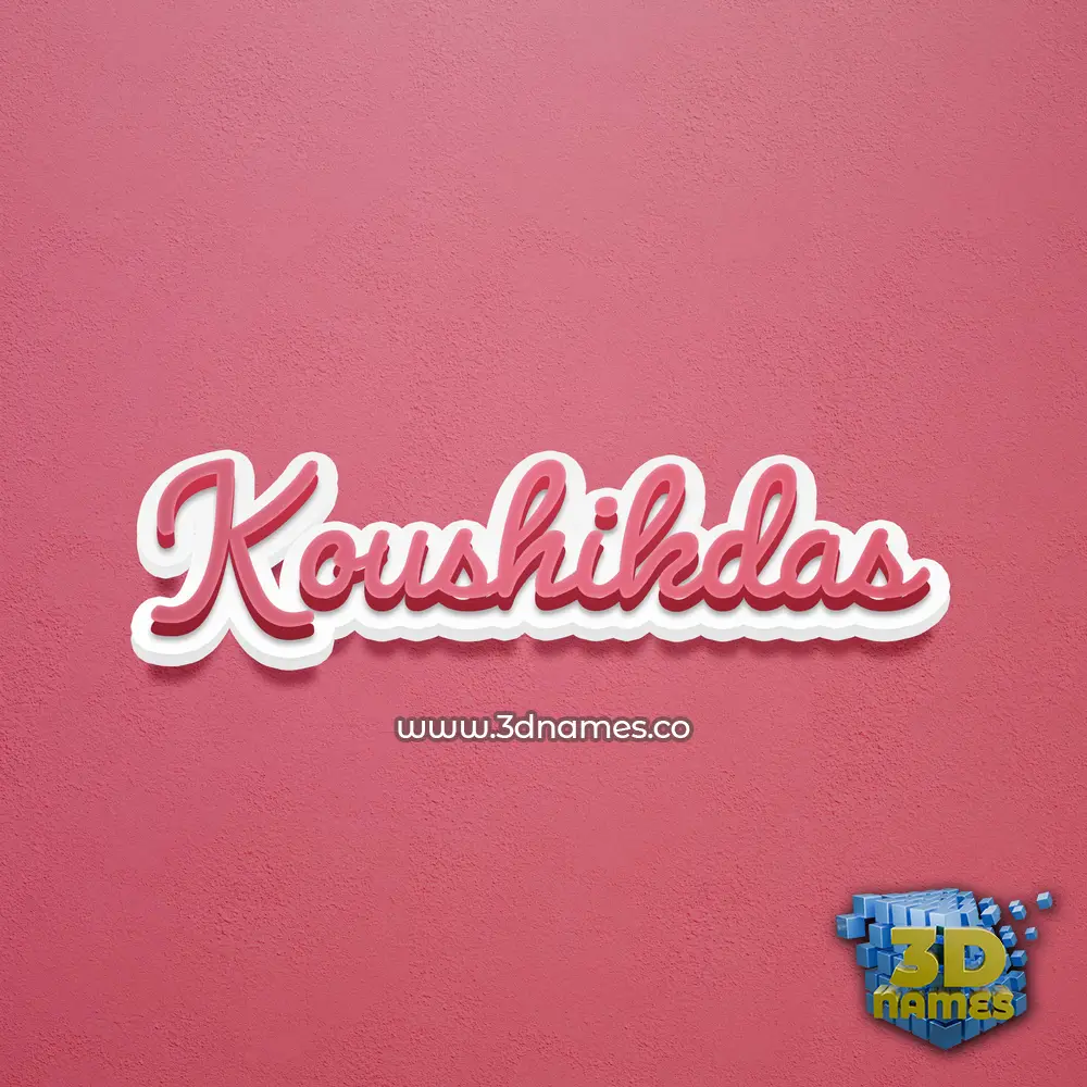 koushikdas in Red Scribble style - 3D name wallpaper