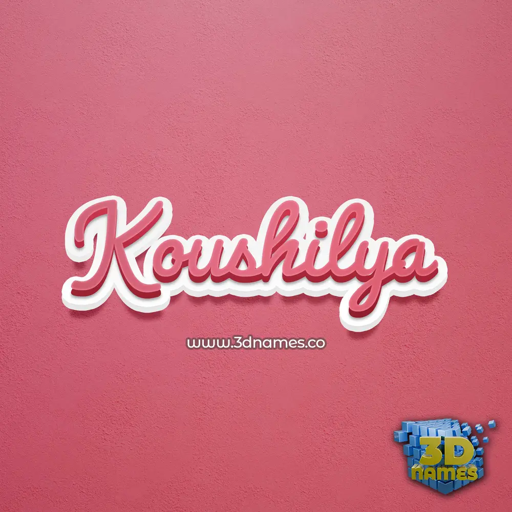 koushilya in Red Scribble style - 3D name wallpaper