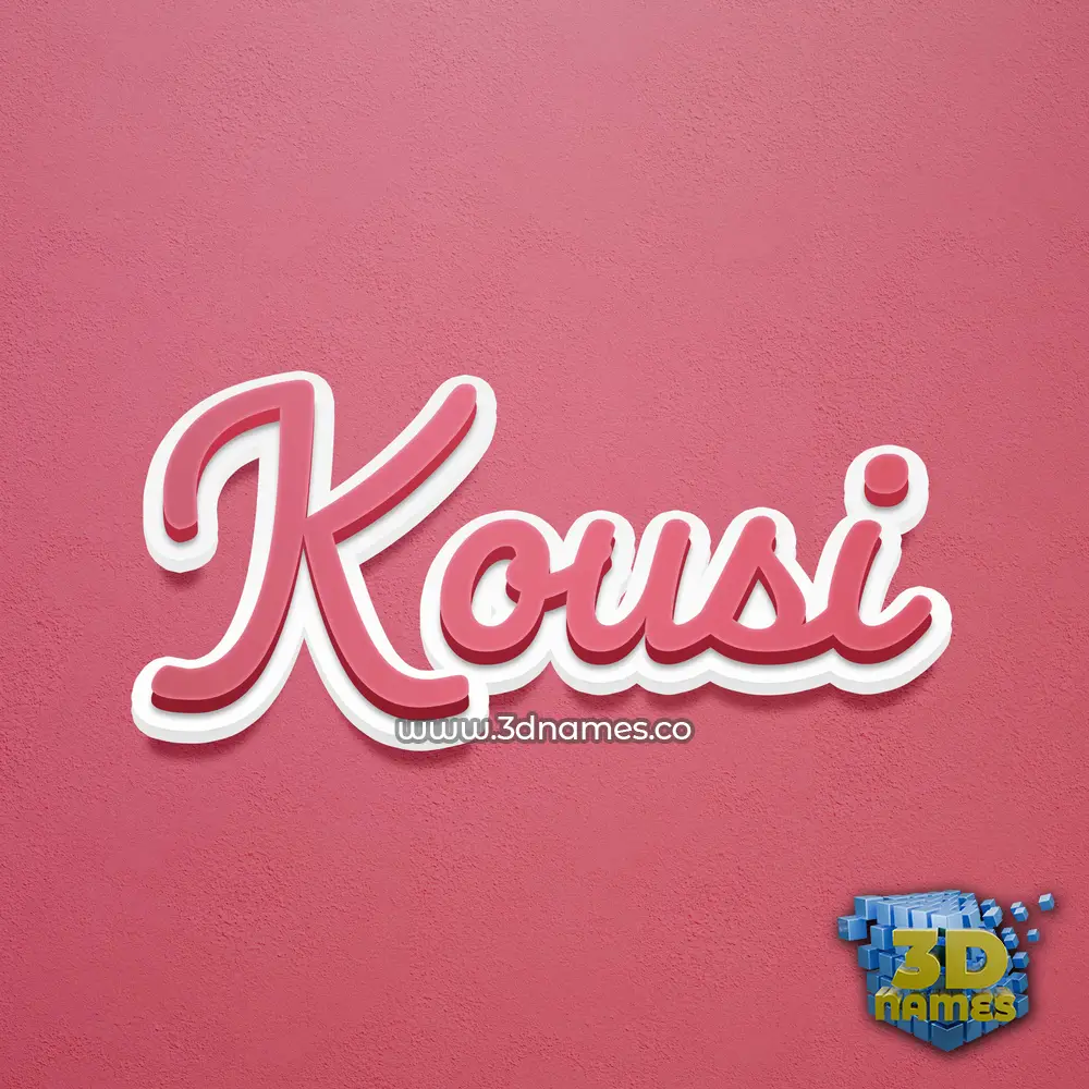 kousi in Red Scribble style - 3D name wallpaper