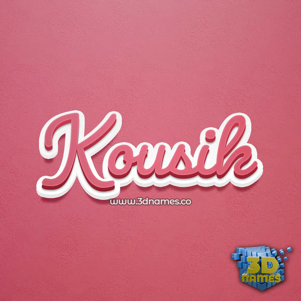kousik in Red Scribble style - 3D name wallpaper