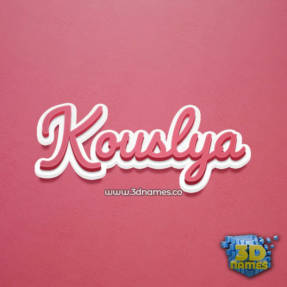 kouslya in Red Scribble style - 3D name wallpaper